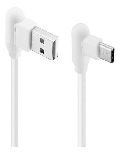 CABLE TIPO C 90 GRADOS BLANCO DEKKIN 